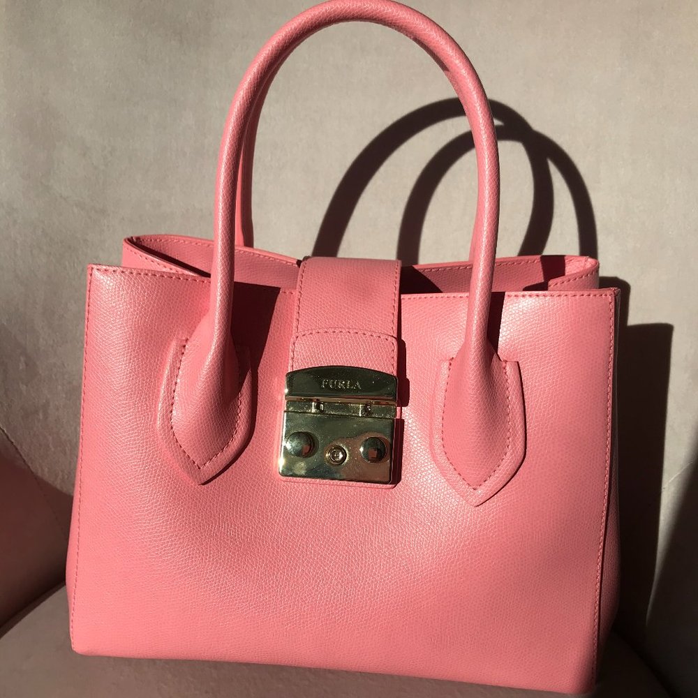 Furla Pink Saffiano Top handle/Crossbody bag